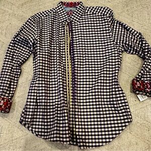 NWT Robert Graham signature gingham mens shirt. Size Large